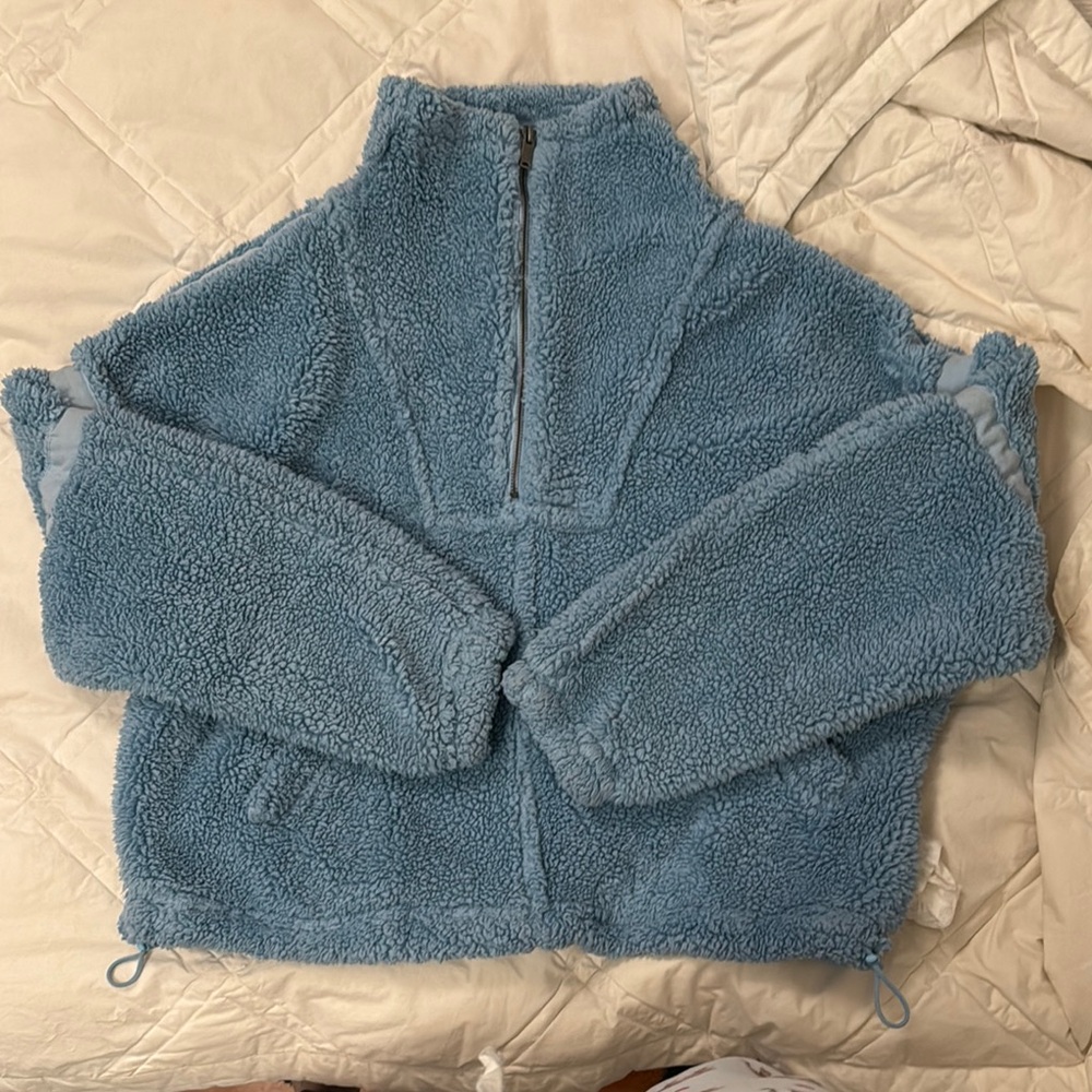 Free people movement Blue Fuzzy Sherpa Pullover